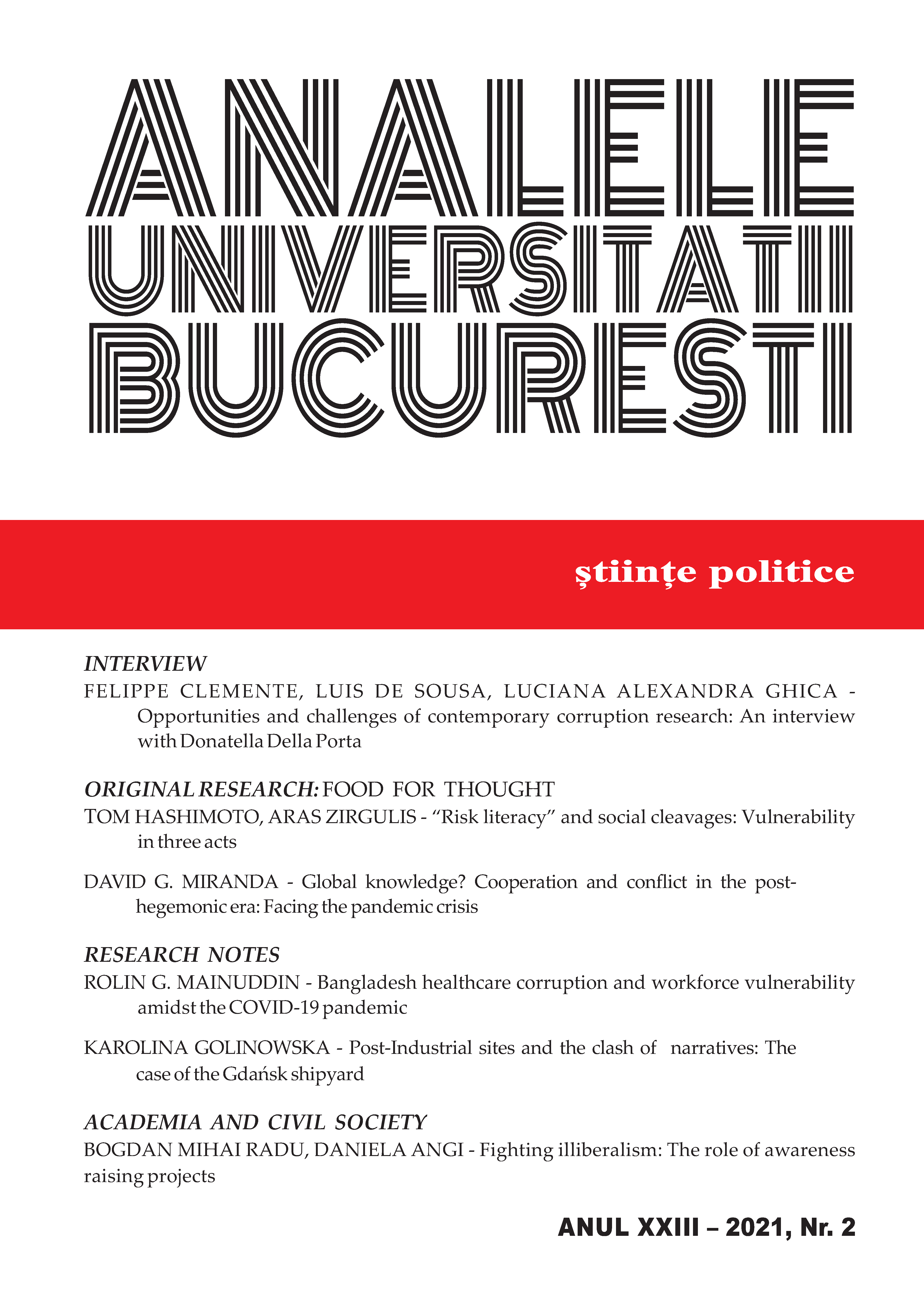 					View Vol. 23 No. 2 (2021): Analele Universității din București. Științe Politice
				