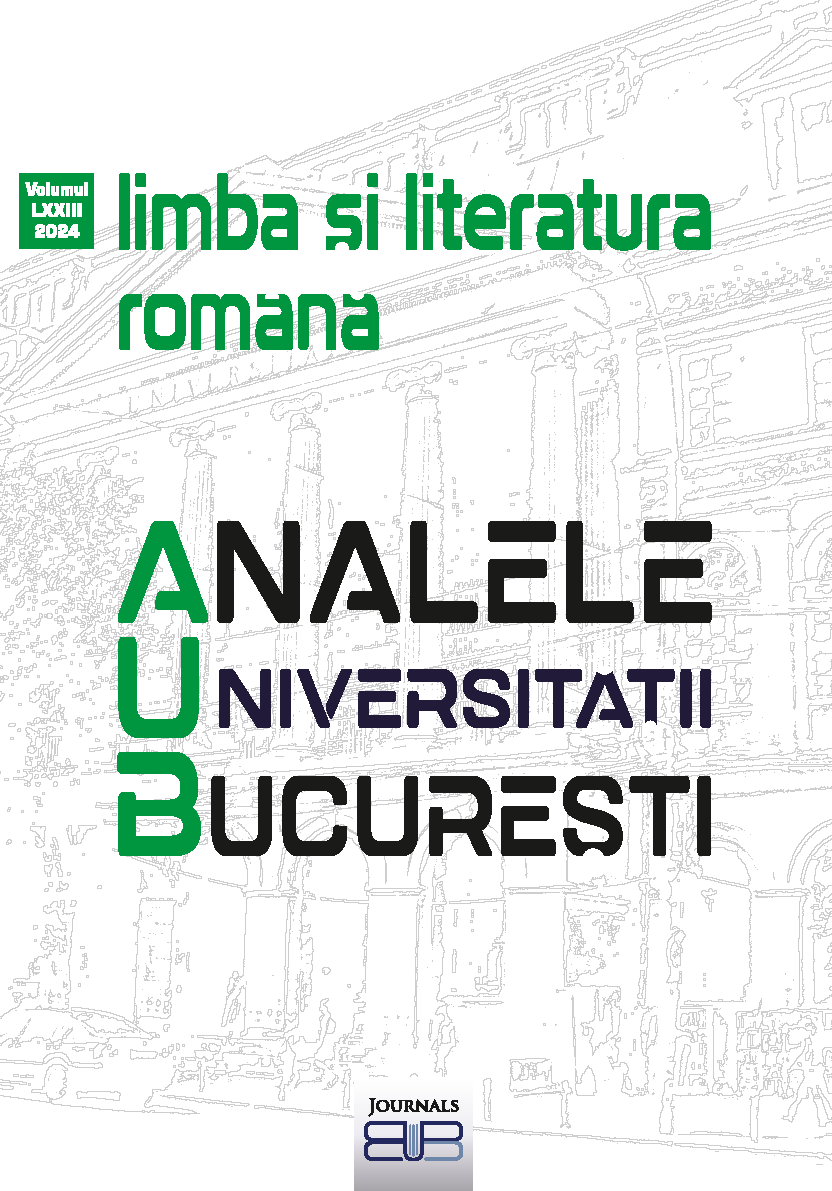 					View Vol. 73 No. 1 (2024): Analele Universității București. Limba și literatură română
				